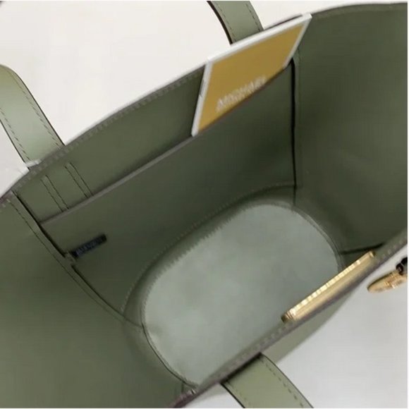 Michael Kors Portia Small Bucket Tote in Army Green color - Picture 7 of 13